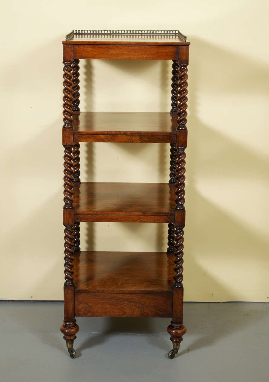 English 19th Century Victorian Rosewood Whatnot or Etagere