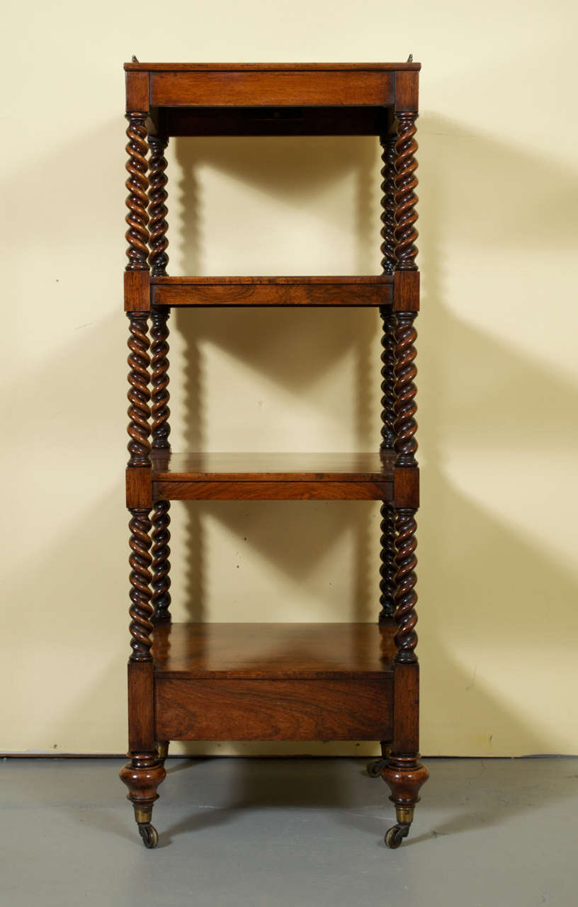 19th Century Victorian Rosewood Whatnot or Etagere In Excellent Condition In San Mateo, CA