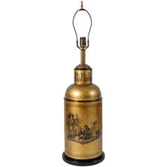 Chinoiserie Tea Canister Tole Lamp 3