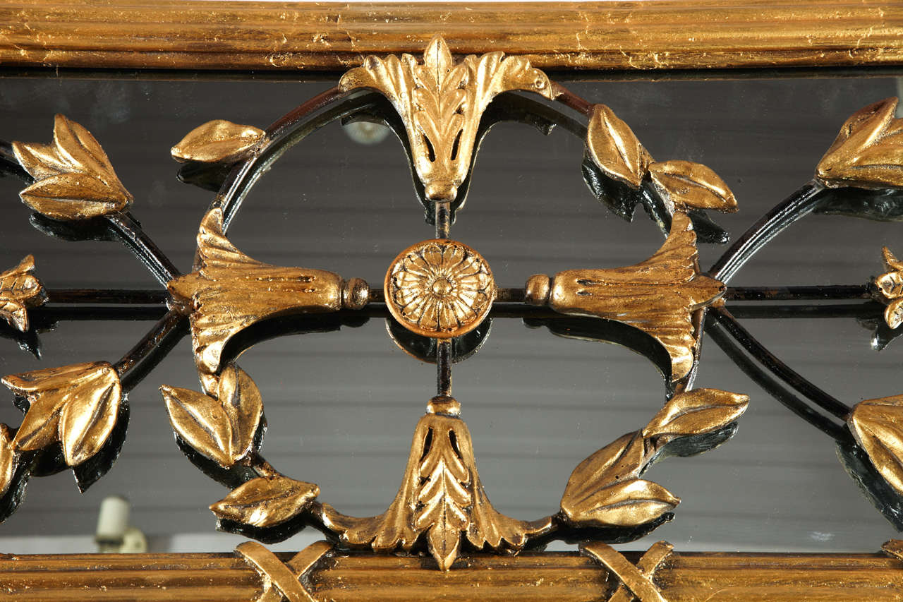 Huge mirror surroundings with wrought iron and wood. at 1stdibs