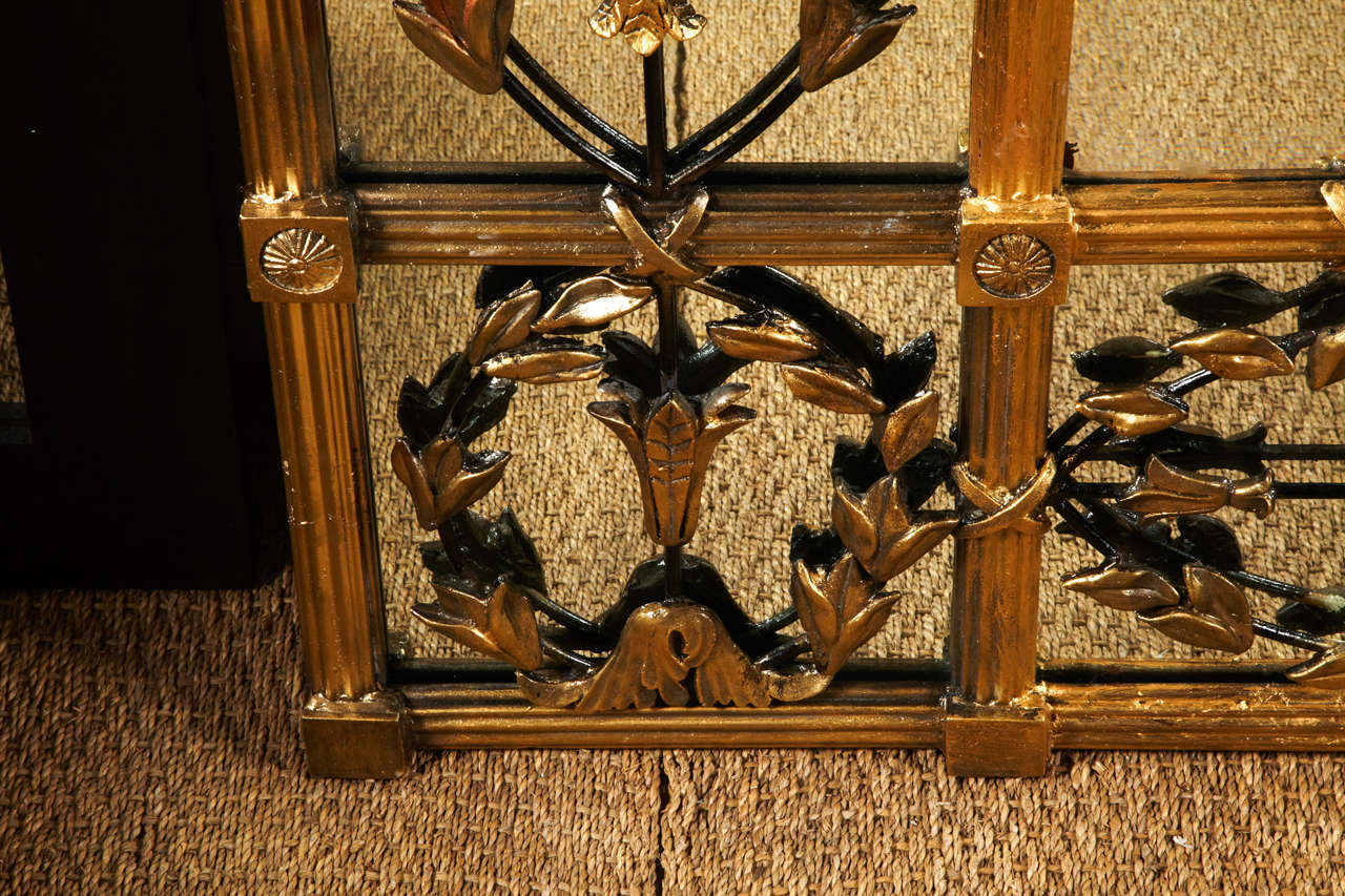 Huge mirror surroundings with wrought iron and wood. at 1stdibs