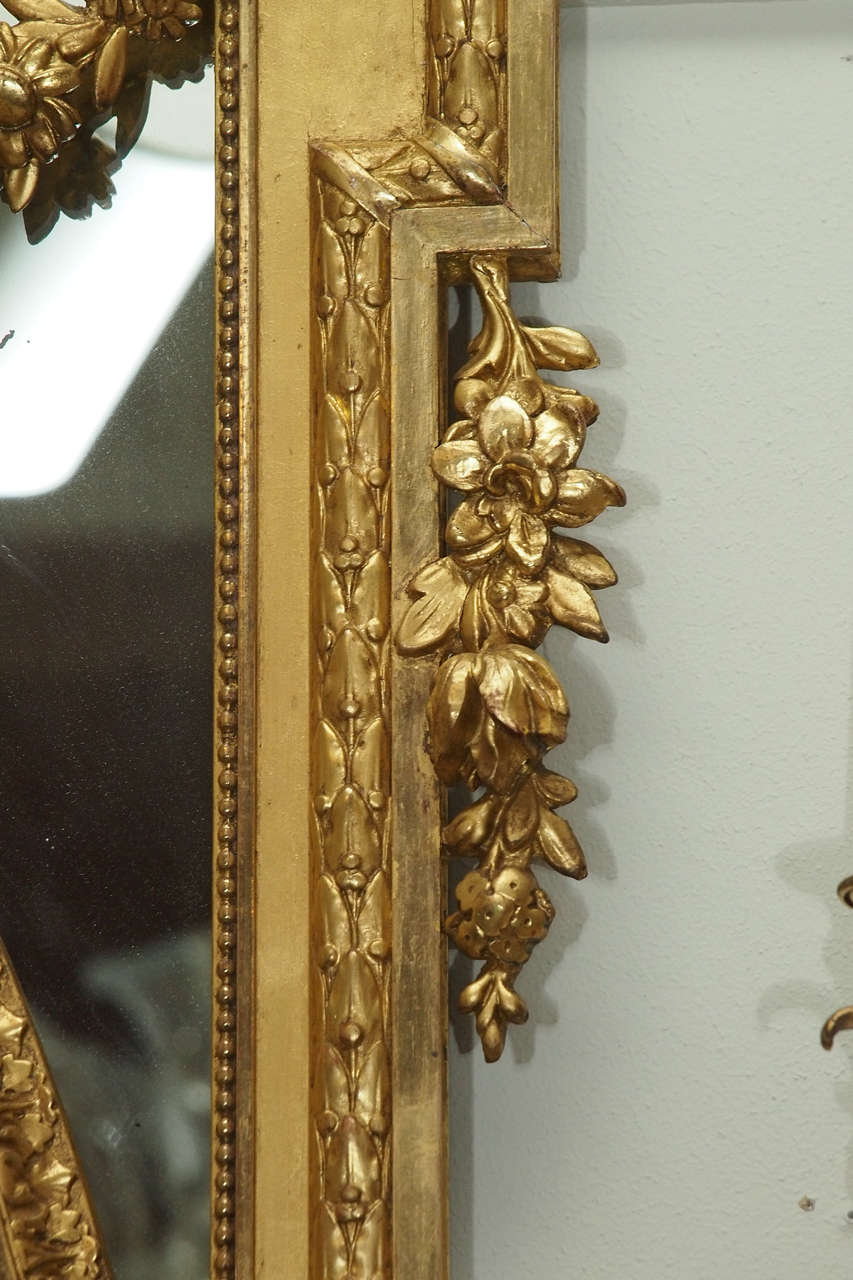 Antique French Louis XVI Beveled MIrror circa 1870 2