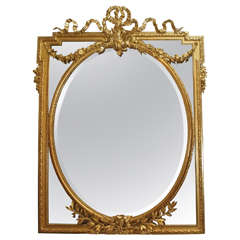 Antique French Louis XVI Beveled MIrror circa 1870