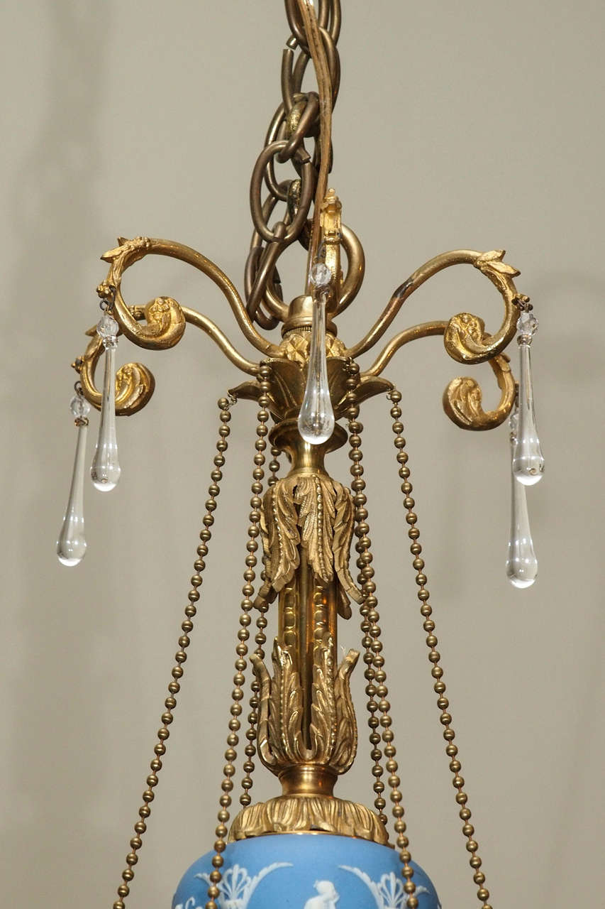 19th Century Antique English Adams Style Wedgwood Chandelier circa 1890