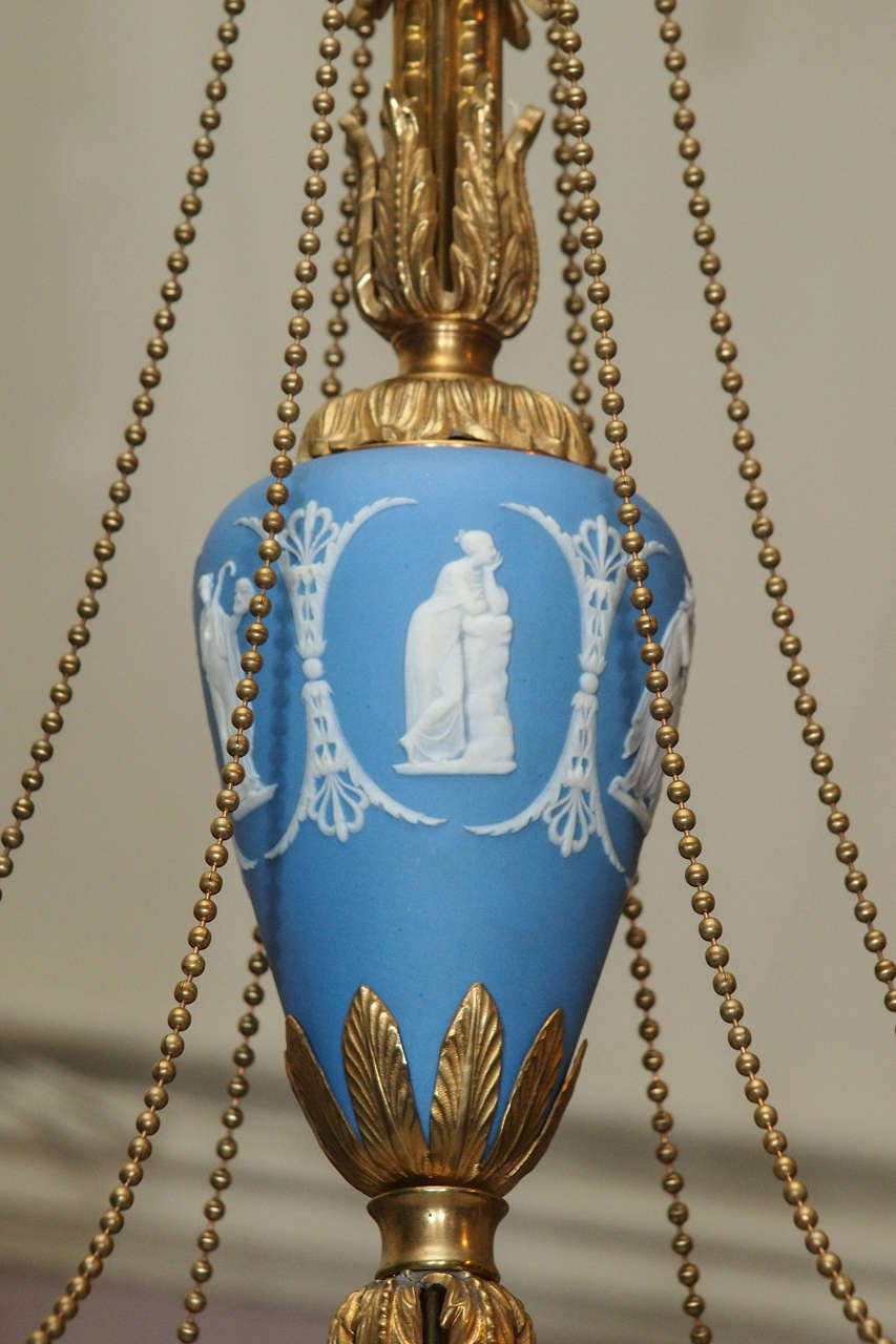 Antique English Adams Style Wedgwood Chandelier circa 1890 1