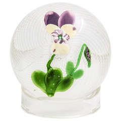 A Rare Antique Clichy Pansy Paperweight