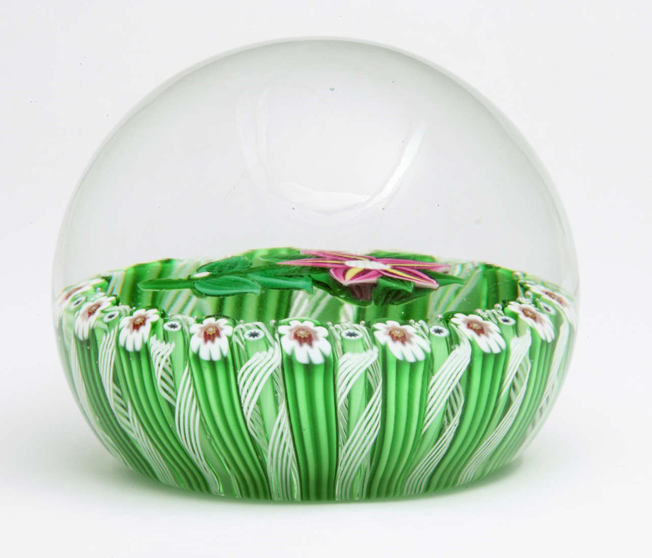 Paul Ysart Striped Flower In Millefiori Basket