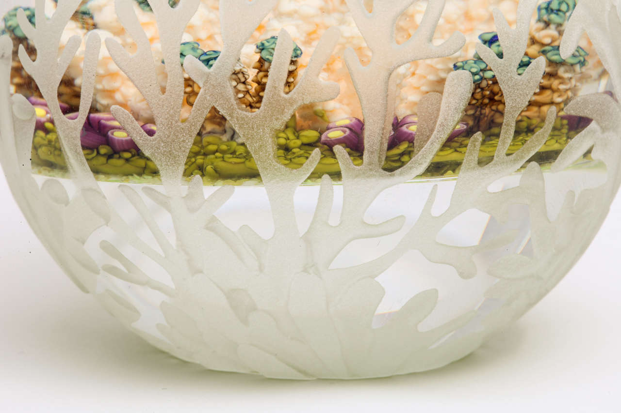 Glass Cathy Richardson Carved Rainbow Fish Paperweight