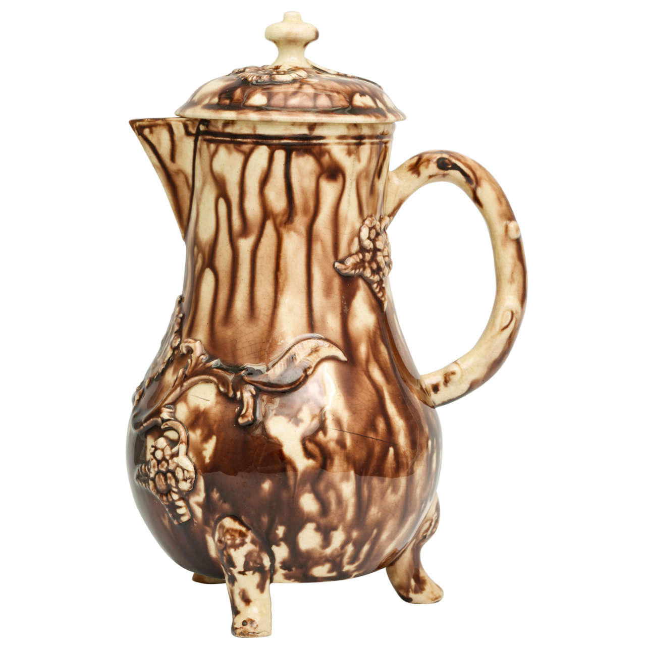 A Fine Whieldon School Pottery Covered Milk Jug For Sale