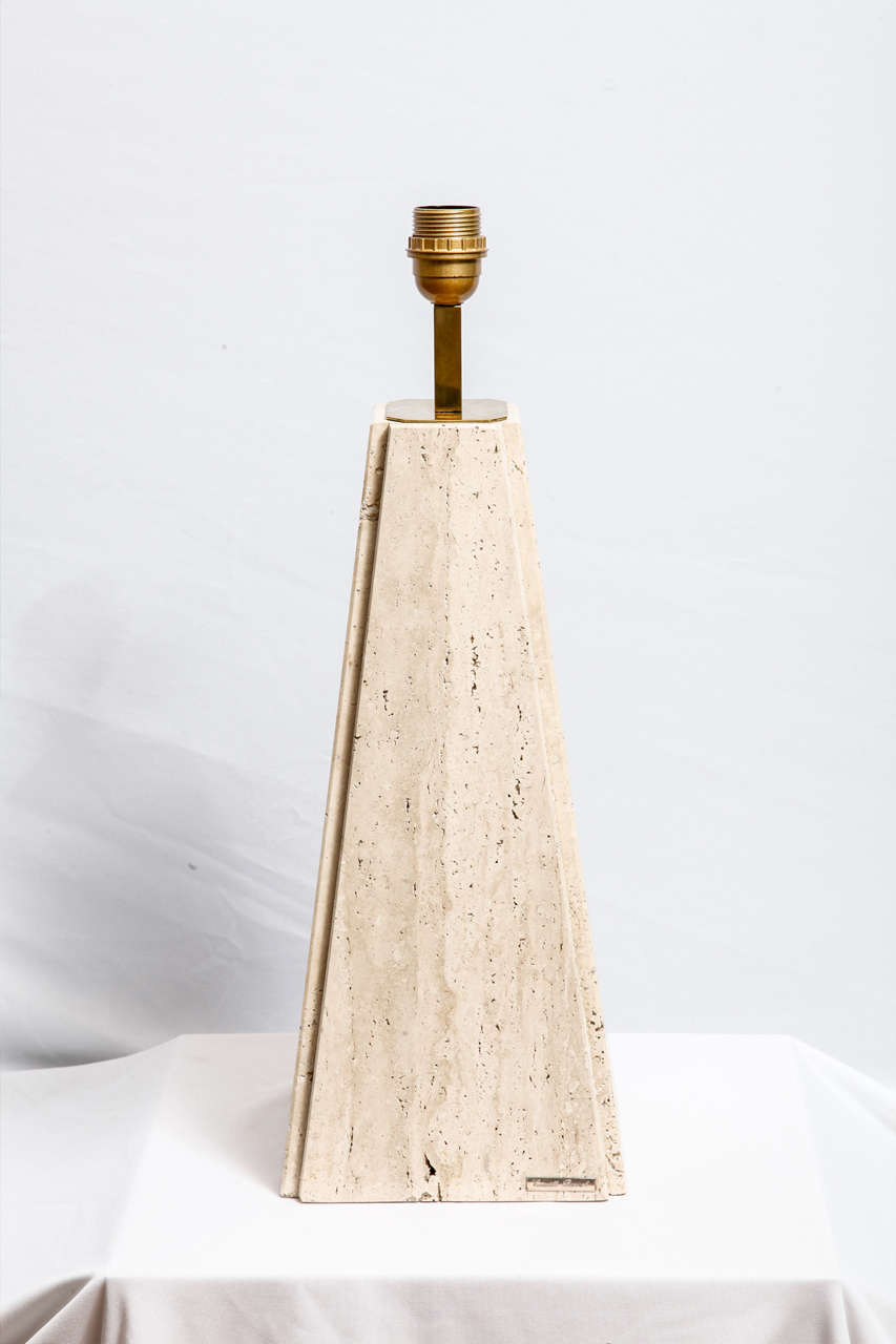 Camille Breesch - Pair of travertin table lamps
