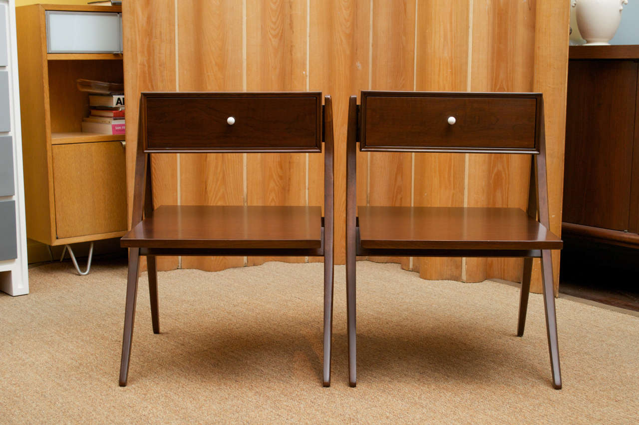 Kipp Stewart design nightstands or end tables for Drexel furniture co. Completely refinished and restored.