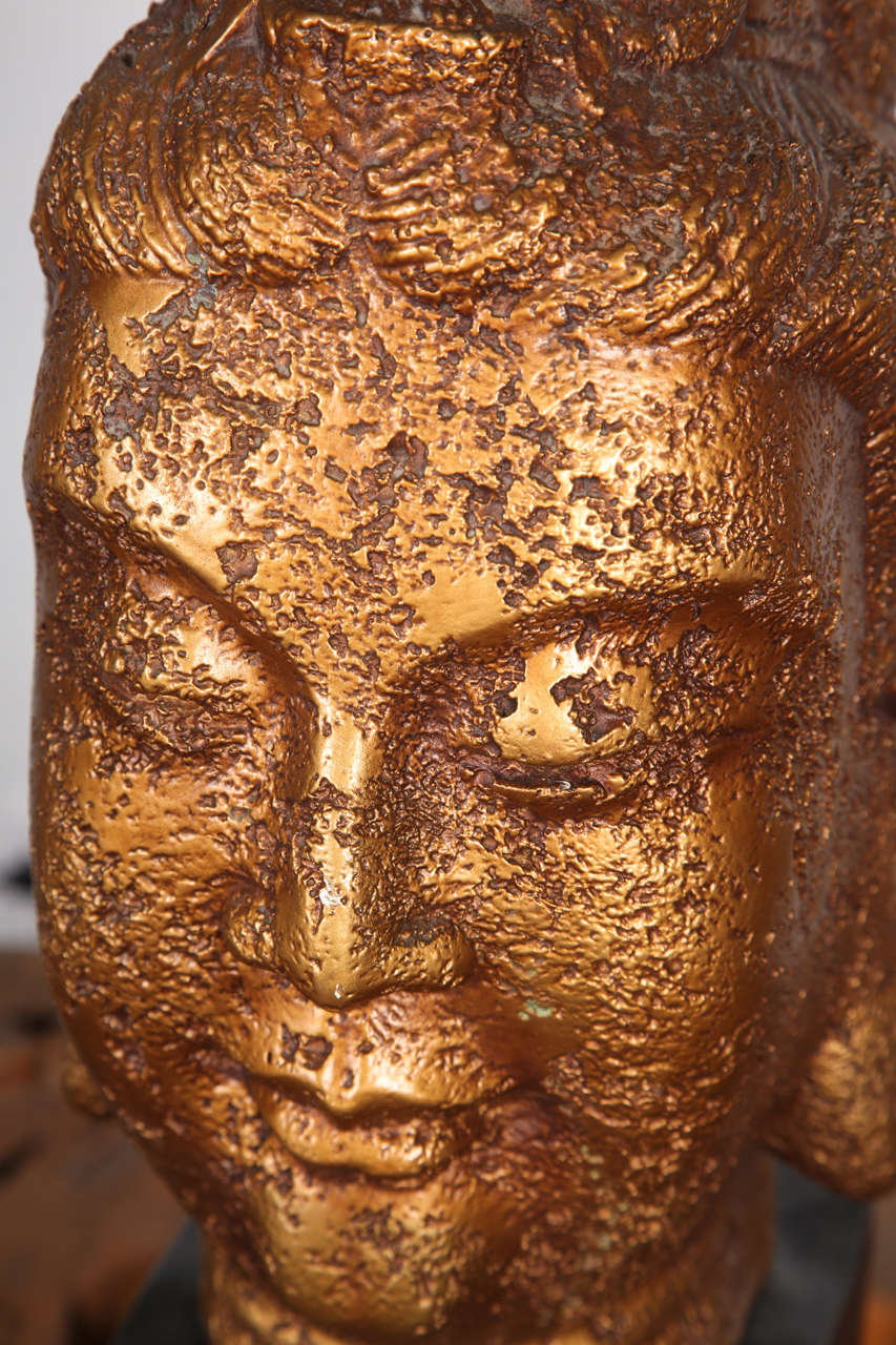 Chinoiserie Buddha Head Lamp For Sale 5