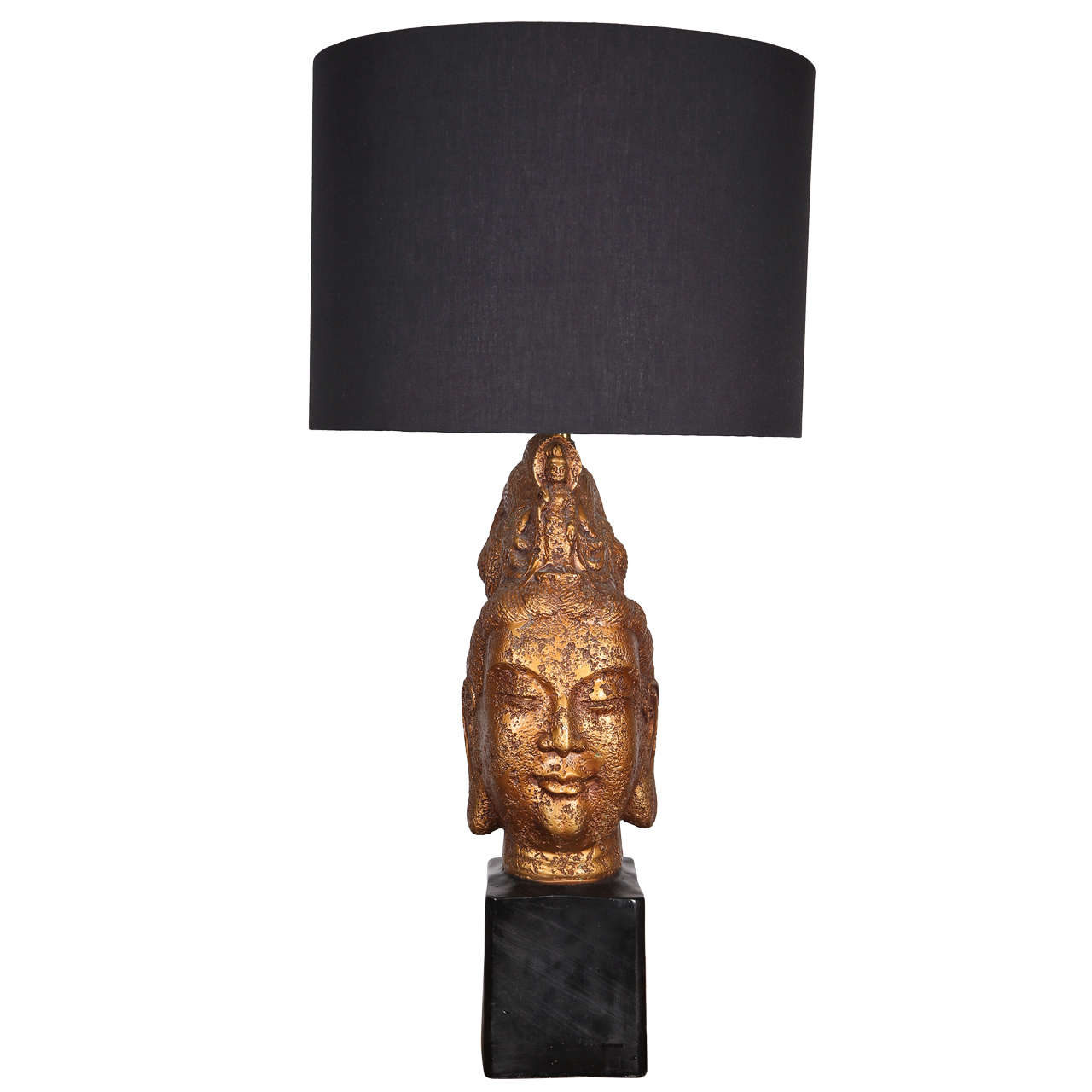 Chinoiserie Buddha Head Lamp For Sale