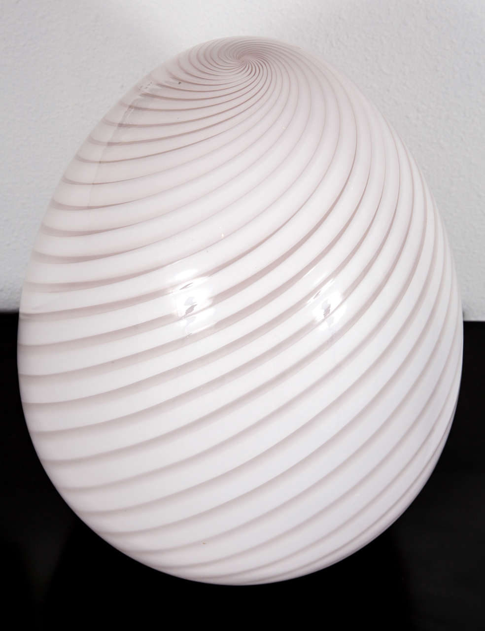 Italian A Pair of 1970's Swirled Murano Egg Lamp For Sale