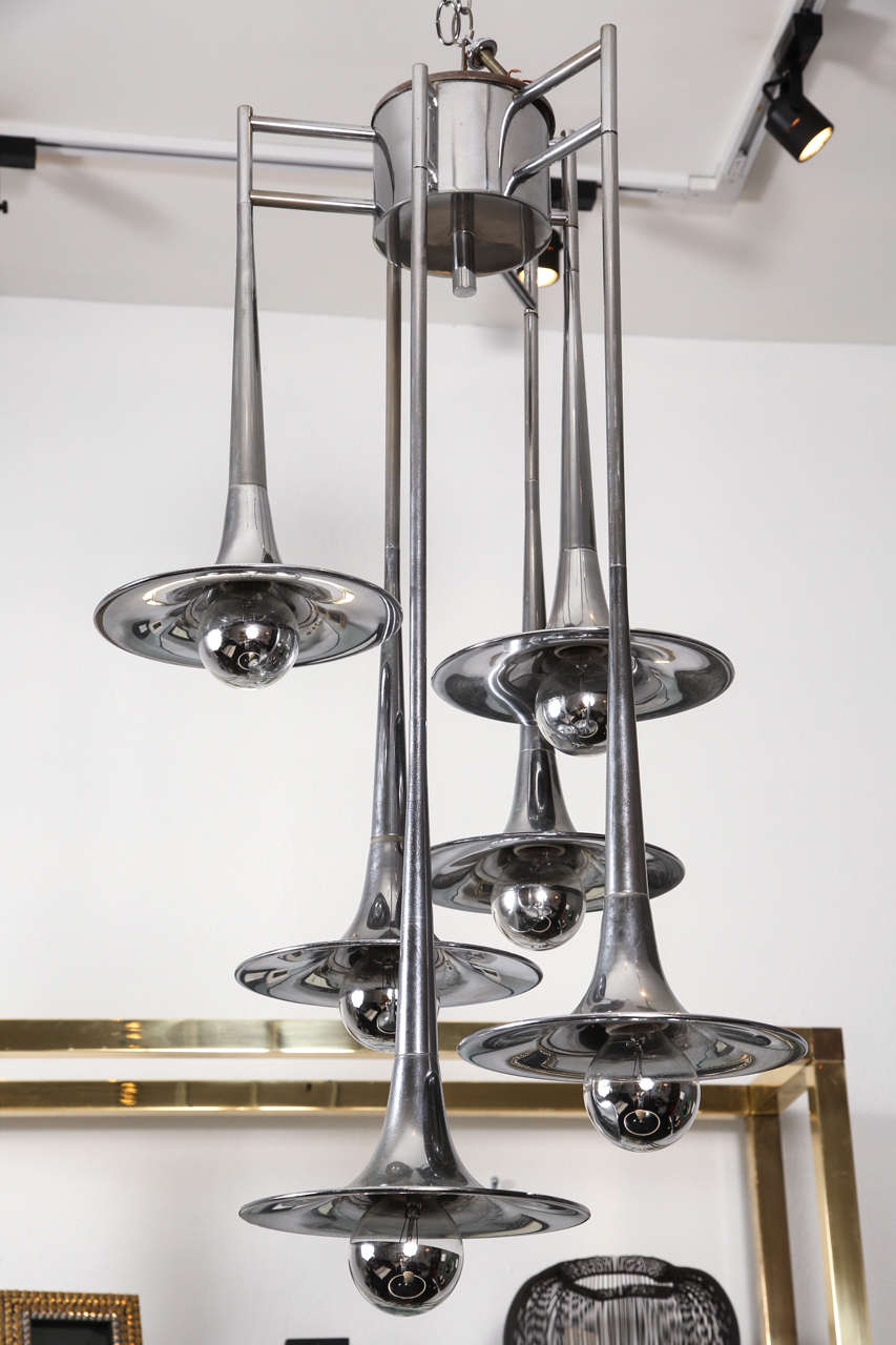 Reggiani Hanging Trumpet Chandelier For Sale 2