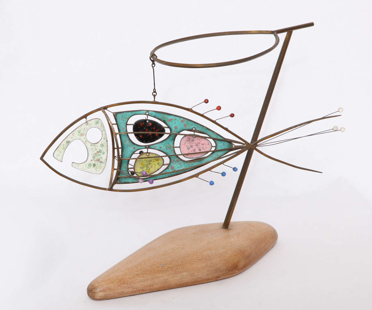 A 1950's Modernist Articulated Fish Sculpture signed Turnbull