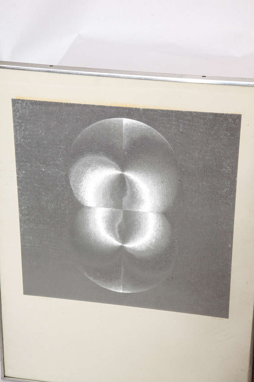 1970s Abstract Print on Silver Foil 1