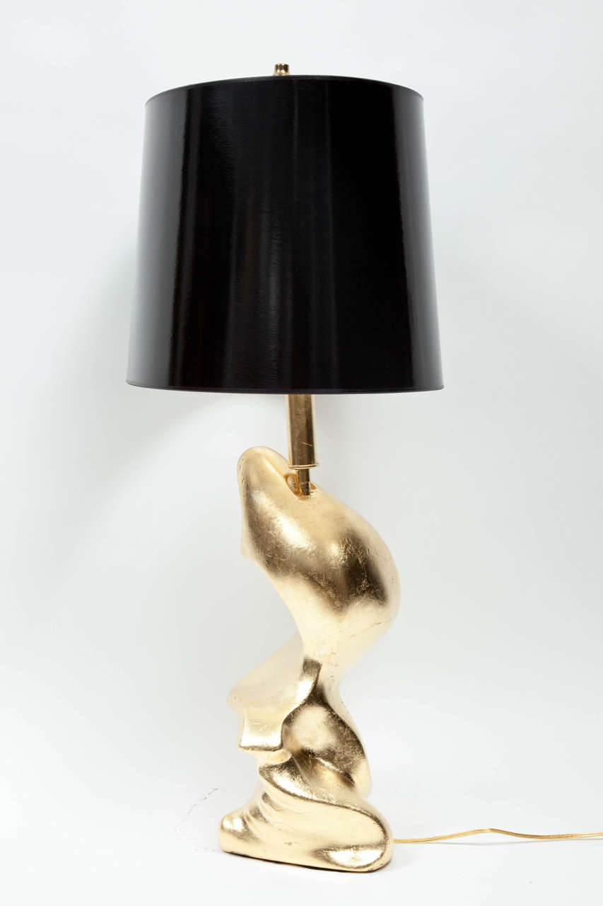 Table Lamps, Pair, Gold Leaf 1