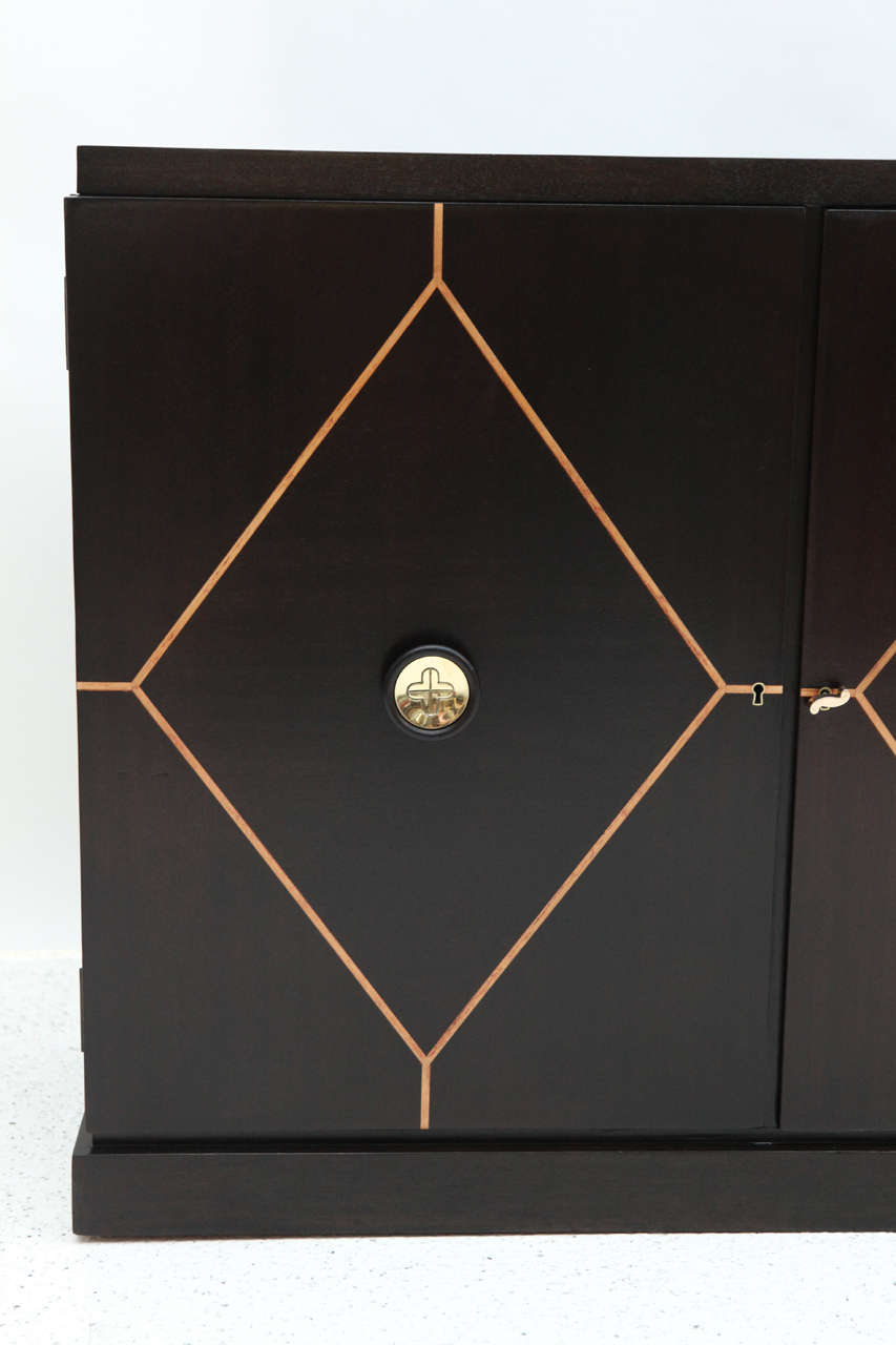 Mid-20th Century Three-Door Inlaid Cabinet by Tommi Parzinger for Charak Modern