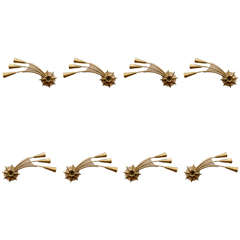Unusual Set of Six Shooting Stars Wall Sconces