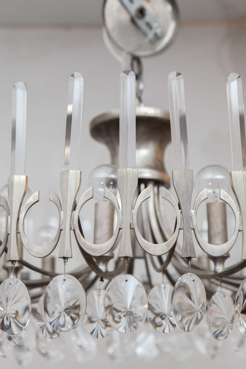 Italian Silver-Plated Chandelier by Sciolari, Italy 1960