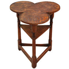English Small Cloverleaf Side Table, circa 1900