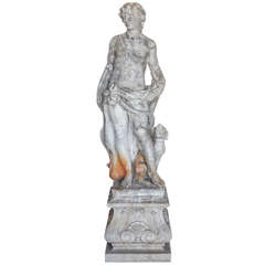 Pair of Cast Stone Male and Female Statues