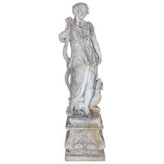 Pair of Cast Stone Male and Female Statues