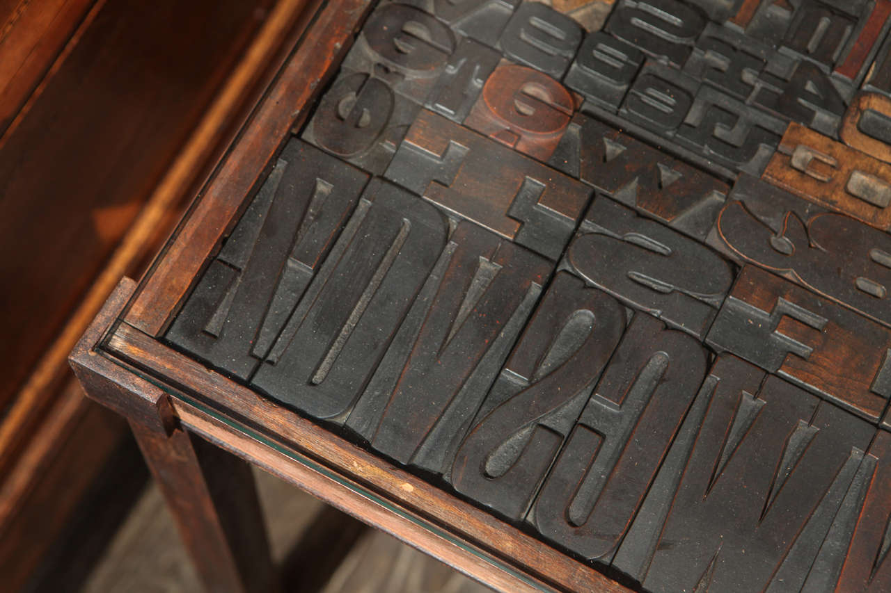 19th Century Antique Drawer Set in a Contemporary Iron Base with Glass Top 5