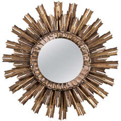 Antique Early Italian Sunburst Mirror