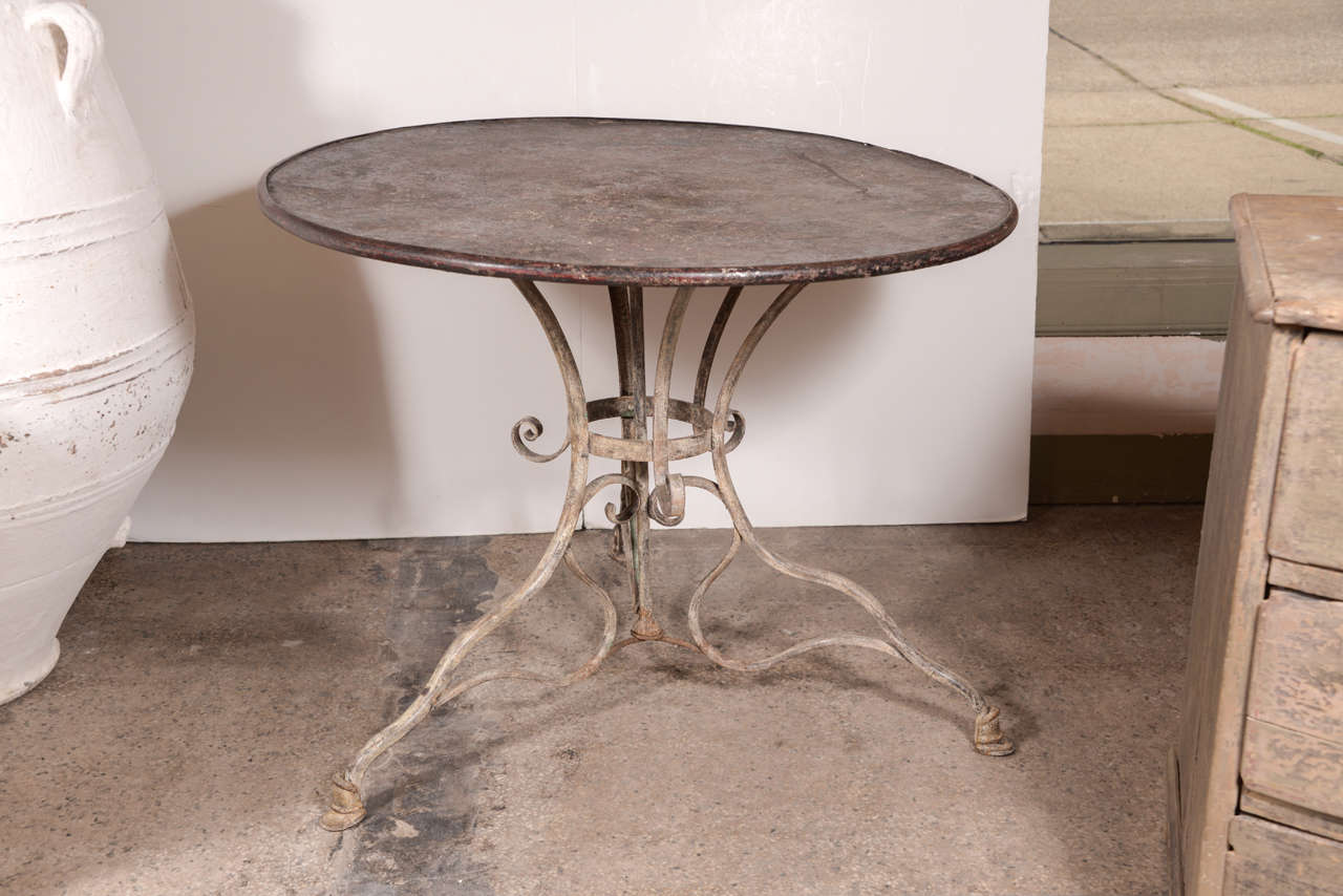 Early 20th c. French iron garden table by Arras.