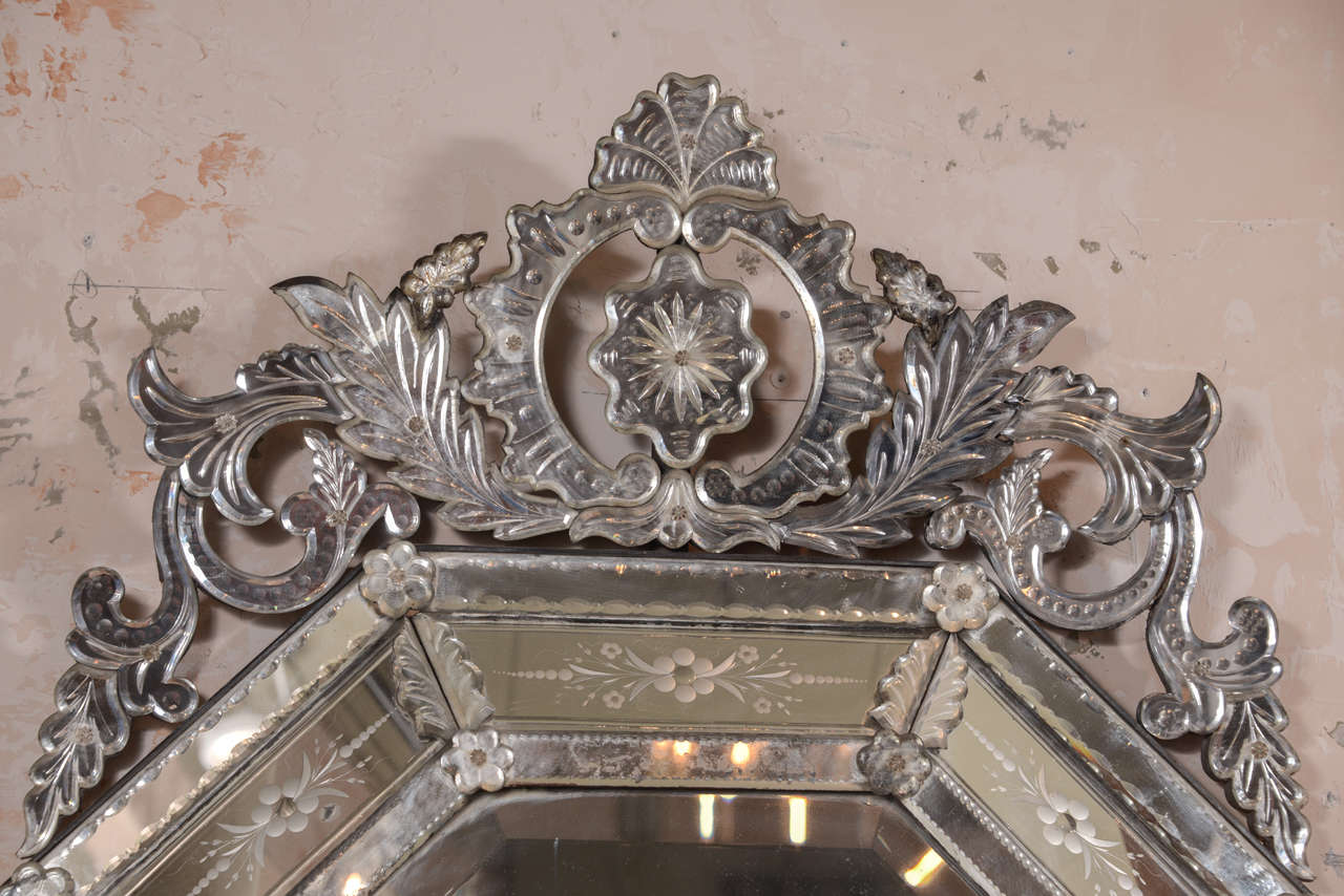 Baroque Revival Octagonal Venetian Mirror