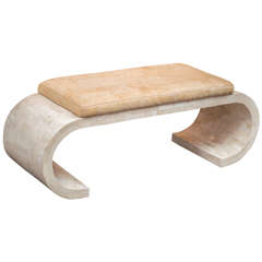 Travertine Scroll Bench