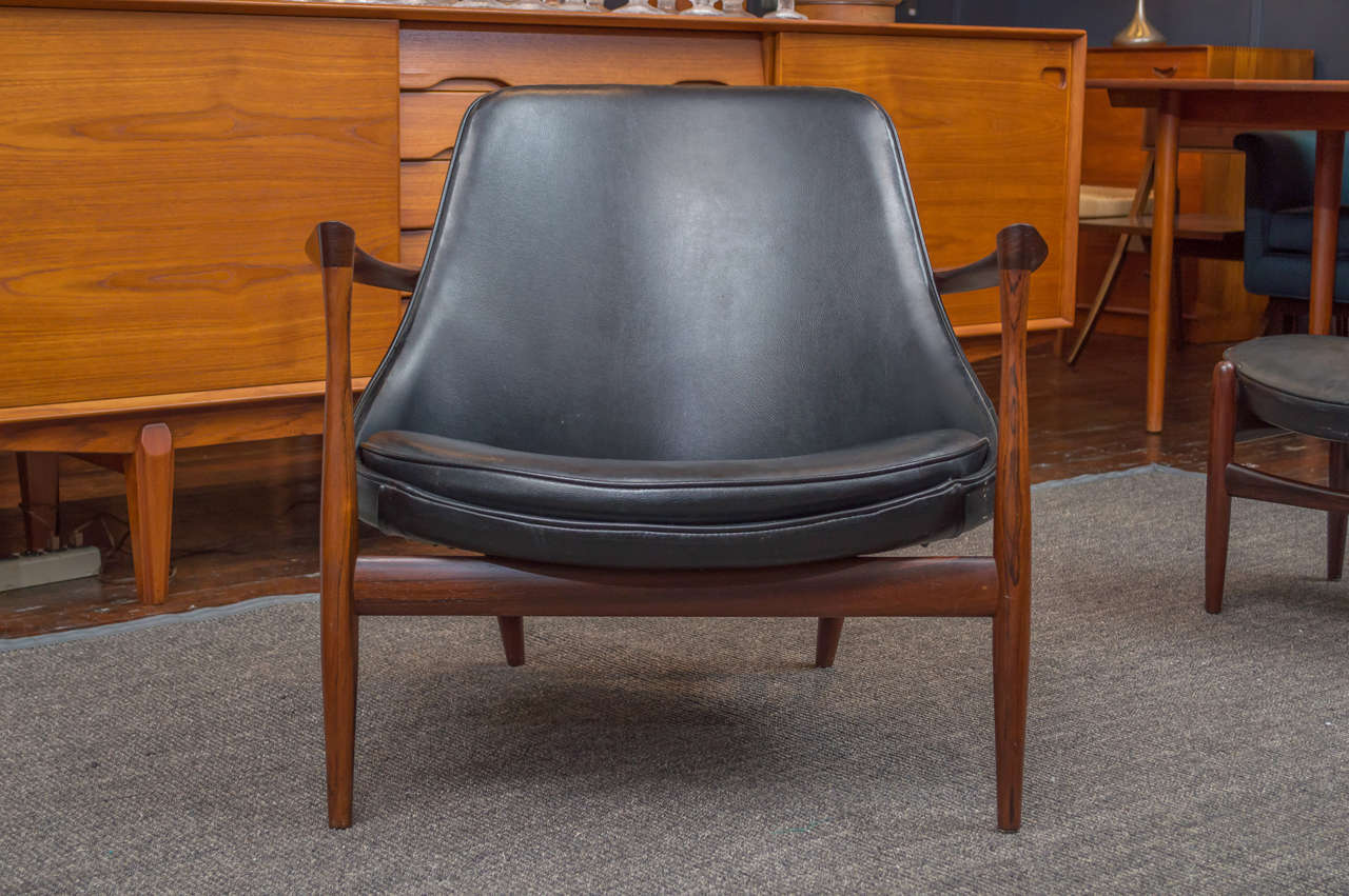Danish Ib Kofod-Larsen Elizabeth Lounge Chair and Ottoman For Sale