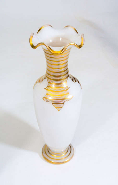 Pair of 19th Century Opaline Gilded Vases