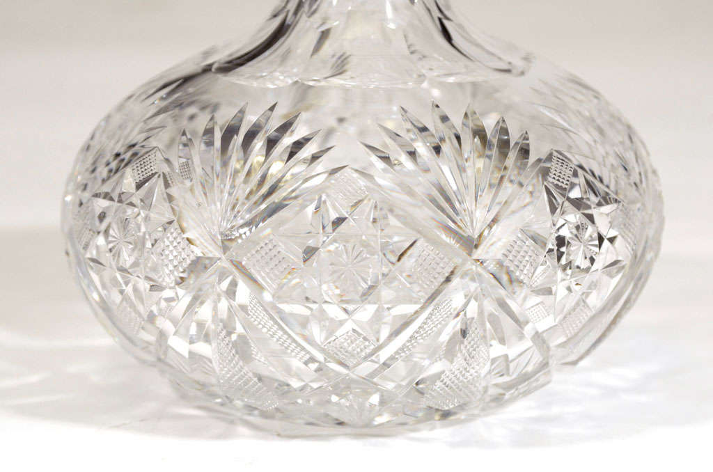 Cut Crystal Decanter with original top In Excellent Condition In New York, NY