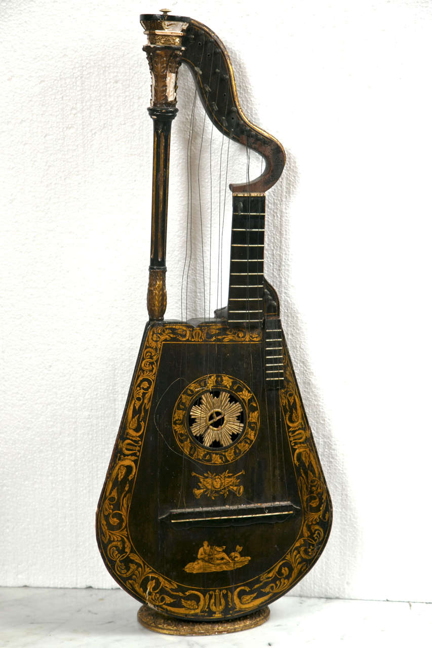 19th Century Harp Lute Edward Light 1