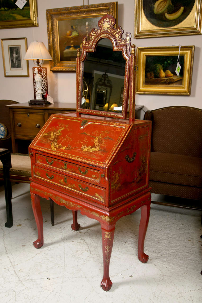 Georgian 19th Century Painted Chinoiserie Desk