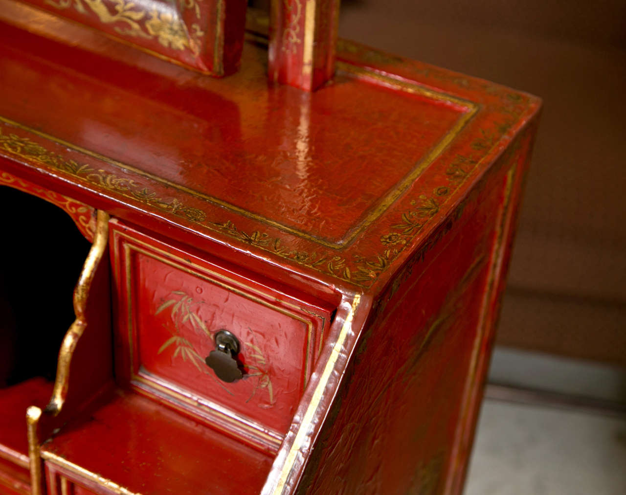 19th Century Painted Chinoiserie Desk 1