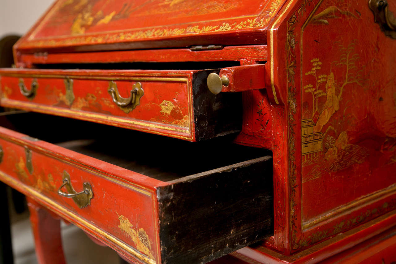 19th Century Painted Chinoiserie Desk 3