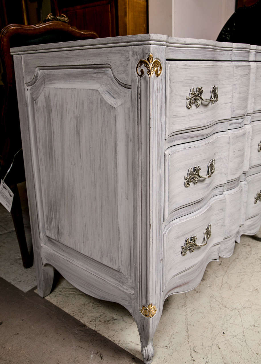 Mid-20th Century Pair of White Painted Louis XV Style Chests