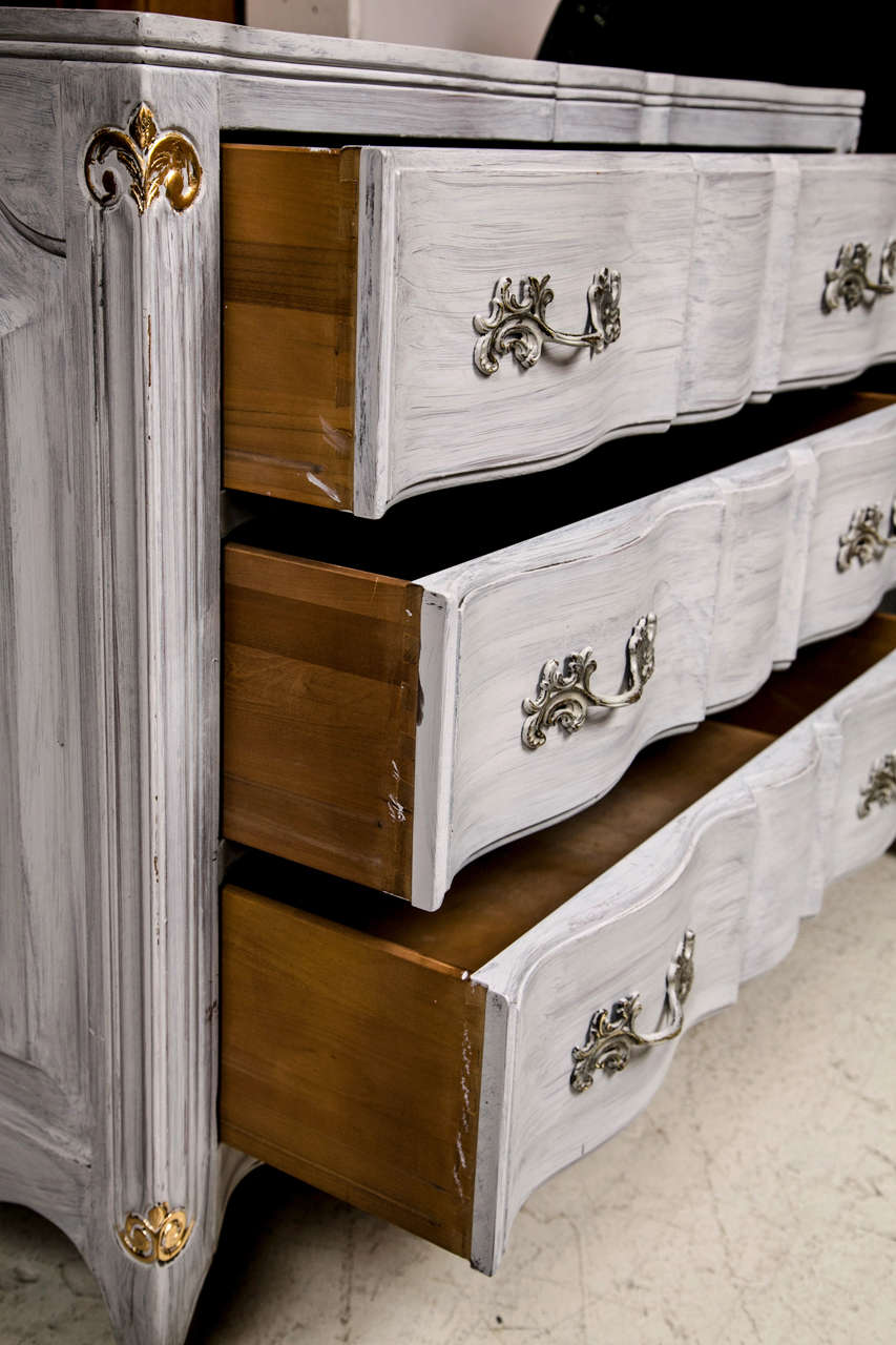 Pair of White Painted Louis XV Style Chests 1