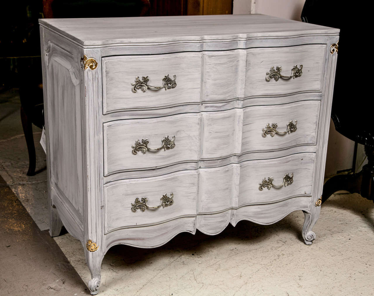 Pair of White Painted Louis XV Style Chests 4