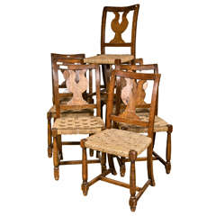 Antique Set of 8 English Provincial Style Dining Chairs