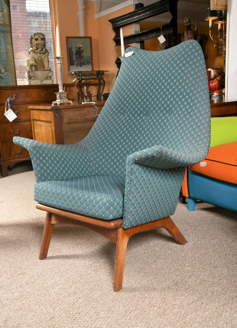 American Danish Modern Lounge Chair & Stool Adrian Pearsall