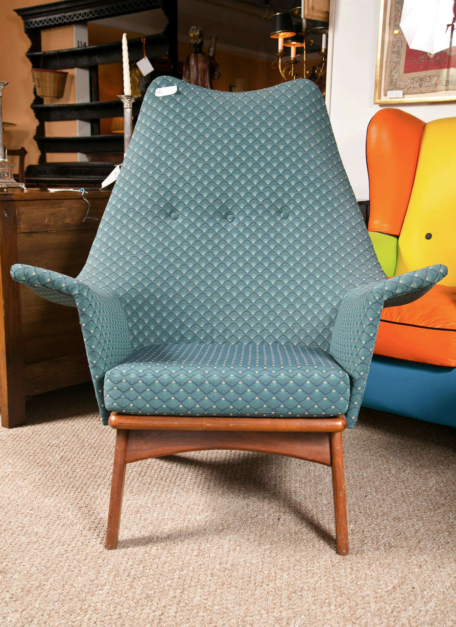 Danish Modern Lounge Chair & Stool Adrian Pearsall In Good Condition In Stamford, CT