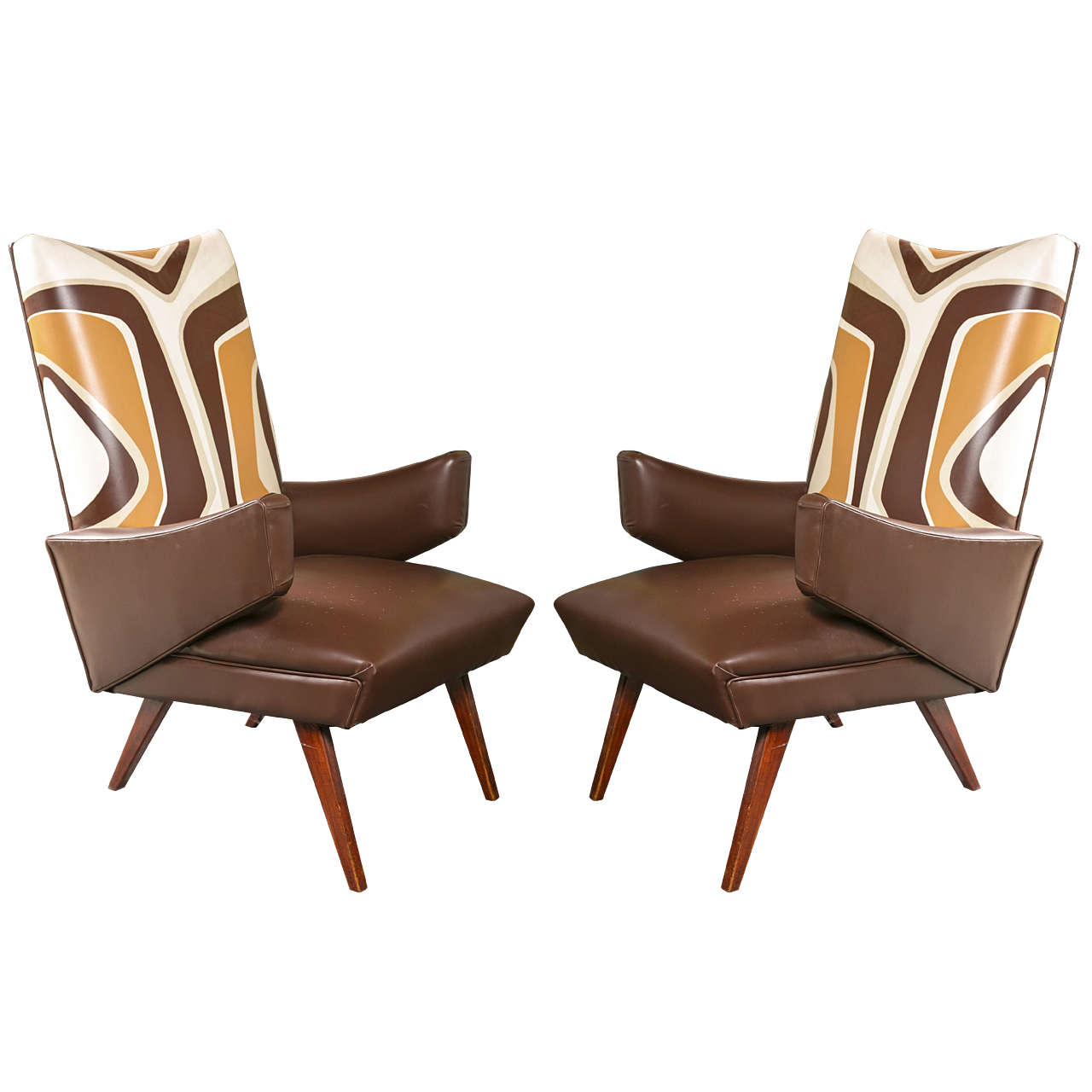 Pair of Mid-Century Leather Chairs