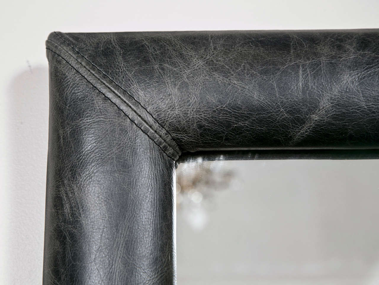 Mid-Century Modern Mid-Century Decorated Leather Mirror