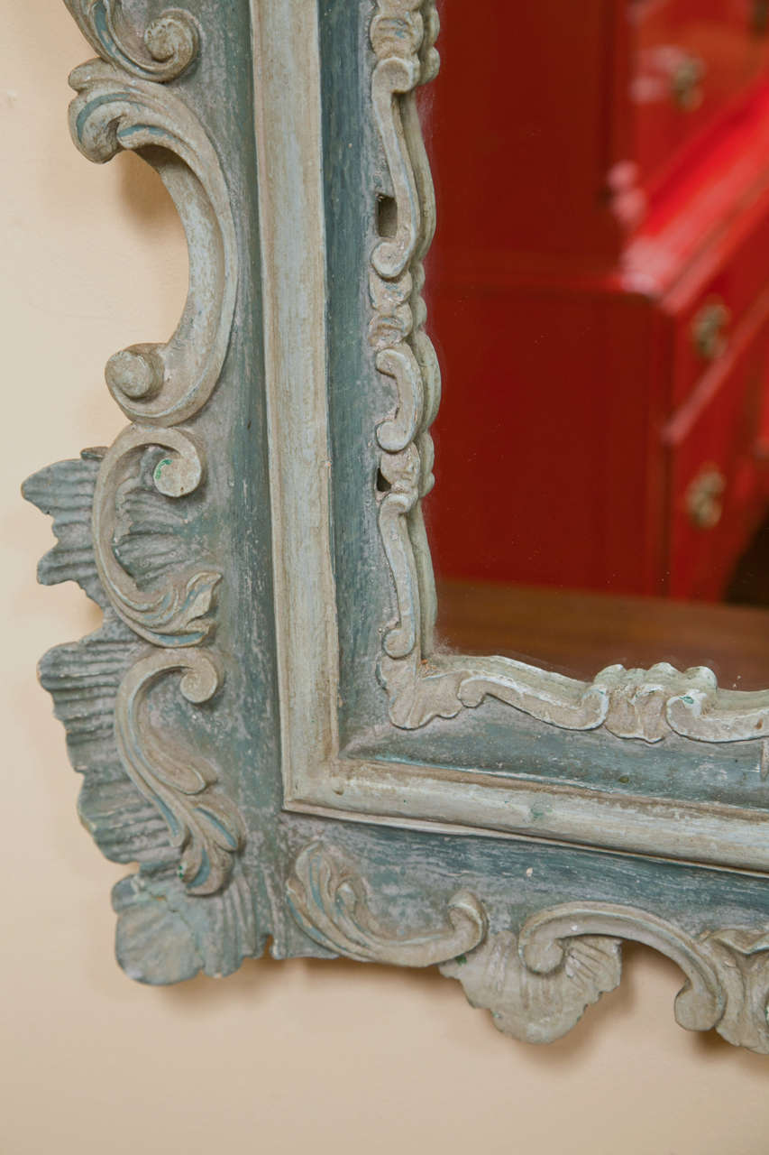 Pair of 19th Century Painted French Rococo Style Mirrors 1