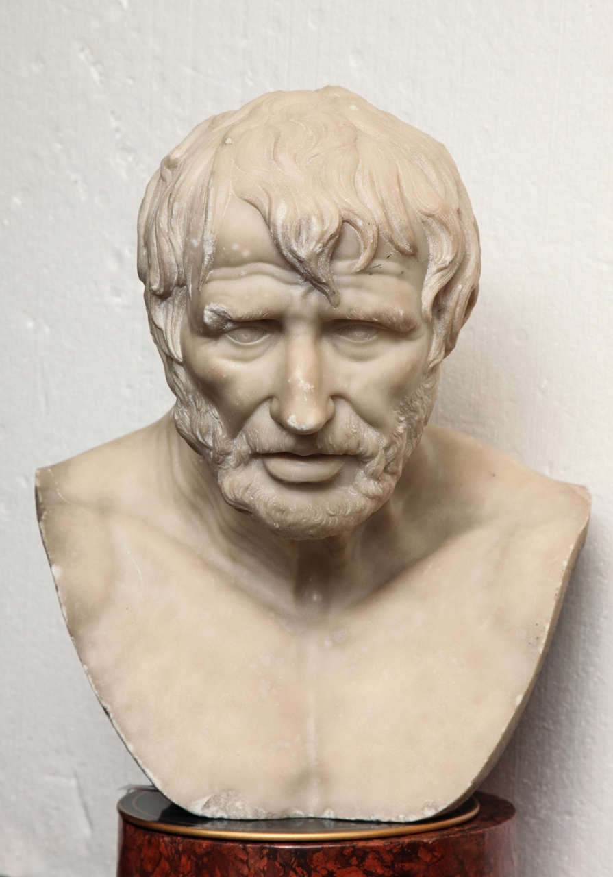 19th Century Grand Tour Marble Bust of Seneca